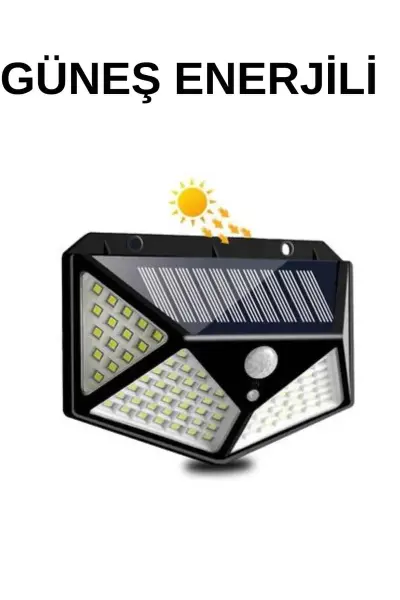 Solar Sensörlü Duvar Lambası Bahçe Lambaso Parlak Beyaz Işık Suya Dayanıklı