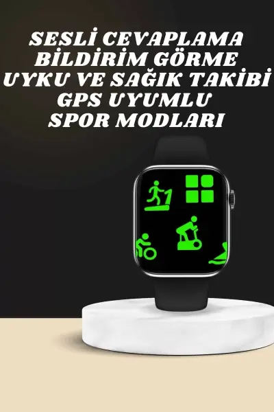 Akıllı Saat Wireless Şarj Yüksek Çözünürlüklü Müzik Dinleme Sesli Cevaplama