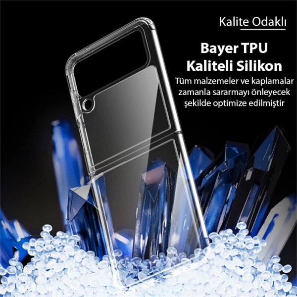 Dux Ducis Crystal Clin Series Samsung Galaxy Z Flip3 5G Shockproof Şeffaf Silikon Kılıf-(5775)