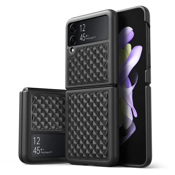Dux Ducis Venice Series Samsung Galaxy Z Flip3 5G için Premium Deri Kılıf-(5775)