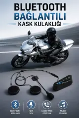Kask Kulaklığı Motosiklet Intercom Interkom Dinleme Konuşma Özellikli Su Geçirmez