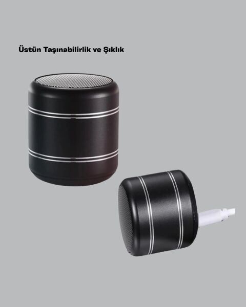 Kompakt Silindir Metal Bluetooth Hoparlör 400 mAh Uzun Pil TWS Destekli