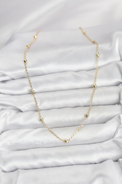 CM Gold Renk Top Zincirli Kadın Kolye 5886