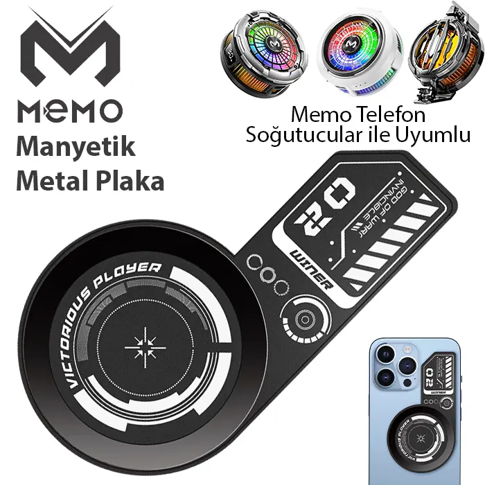 Memo VC01 Manyetik Metal Halka - Memo Telefon Soğutucu Manyetik Tüm modeller-(5775)