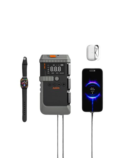 Taşınabilir Araç Çalıştırma Jump Starter Hava Pompası Dijital Basınç Göstergeli Güç Bankası