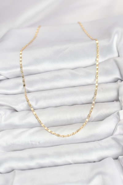 CM 14K Gold Renk Lazer İnce Zincirli Kadın Kolye 5886