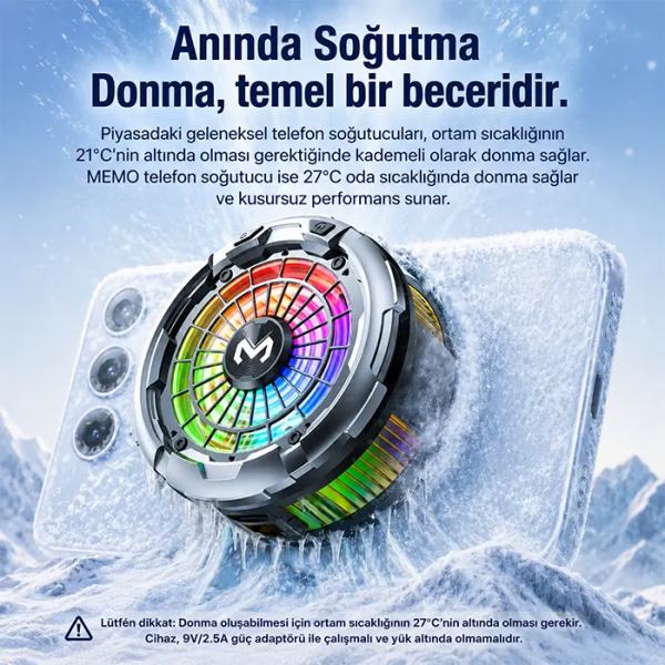 MEMO CX26 Ultra 30W Manyetik Telefon Soğutucu | RGB MagSafe Mobil Oyun Soğutucusu | Yapay Zeka Destekli-(5775)