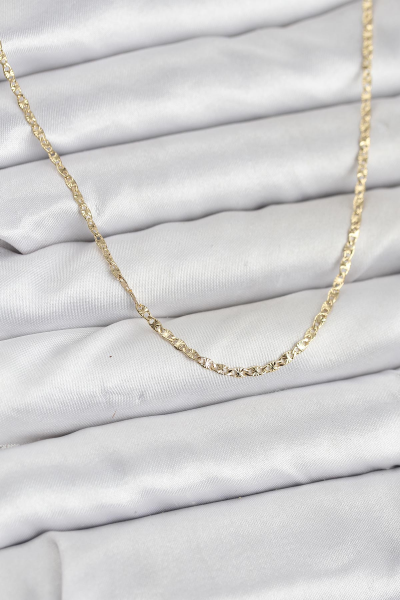 CM 14K Gold Renk Pirinç Lazer Model 60 cm Kadın Kolye 5886