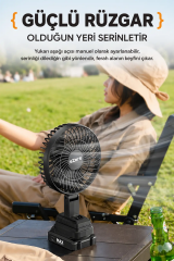 Ezere AirMax Şarjlı Taşınabilir Outdoor Fan Vantilatör ST-7997-(5775)