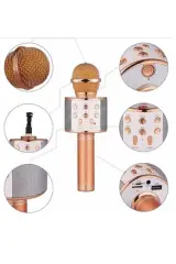 Karaoke Mikrofon Dahili Hoparlörlü Sd-usb-aux Girişli Bluetooth Hoparlör