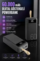 Powerbank 60.000 Mah Hızlı Şarj 4 Çıkışlı Uzun Şarj Süreli Dijital Göstergeli
