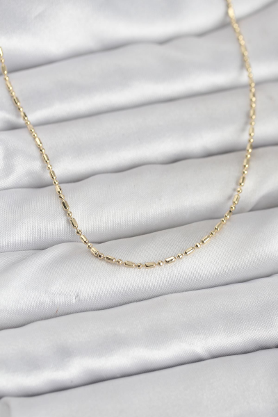 CM 14K Gold Renk Zincirli 60 cm Kadın Kolye 5886