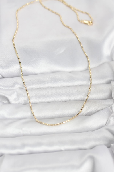 CM 14K Gold Renk Zincirli 60 cm Kadın Kolye 5886