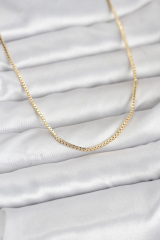 CM 14K Gold Renk Kare Zincirli Model 60 cm Kadın Kolye 5886