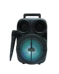 Bluetooth Taşınabilir Karaoke Hoparlör 6.5 İnç Mikrofonlu RGB Işıklı USB TF Kart Destekli