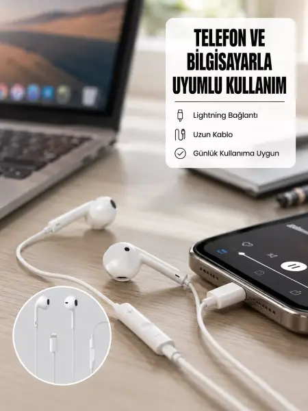 Yüksek Ses Kaliteli Mikrofonlu Kablolu Kulak İçi Kulaklık Yeni Nesil