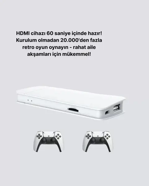 20.000 Yüklü Oyunlu Kablosuz Retro Oyun Konsolu 4K Destekli