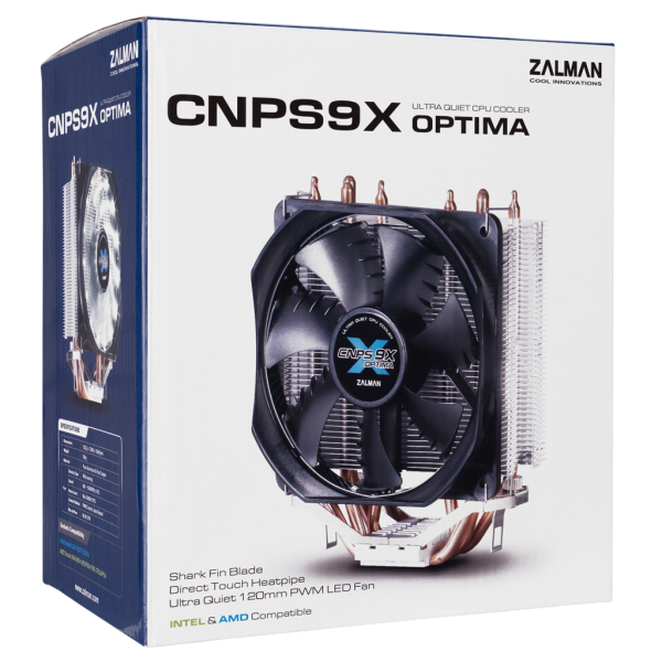 ZALMAN CNPS9X OPTIMA 12cm Fan CPU Kule Tipi Hava Soğutma Beyaz Led 4 adet Bakır Isı Borusu (AMD ve INTEL Tüm işlemciler ile uyumlu)(1923)
