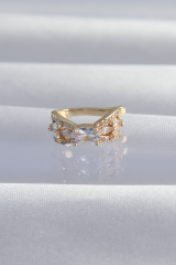 Pirinç Gold Renk Zirkon Taş Kaplama Earcuff Küpe 5886