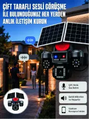 LED Projektörlü Sirenli Güneş Enerjili Akıllı Güvenlik Kamerası