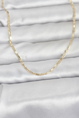 CM 14K Gold Renk Lazerli Zincir Model 60 cm Kadın Kolye 5886