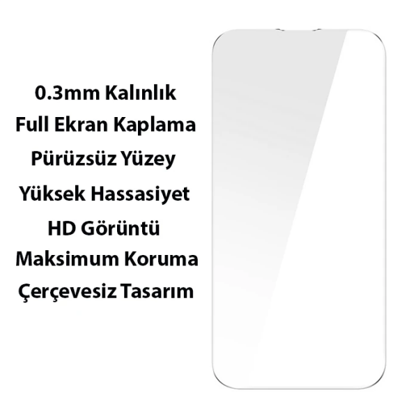 Baseus SuperCeramic Series iPhone 14 6.1 Koruyucu Cam Kılıf + Full Tempered Ekran Koruyucu Set-(5775)