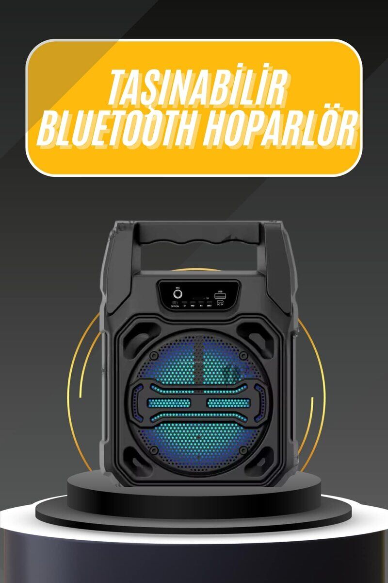 Karaoke Mikrofonlu Fm Radyolu Bluetooth Hoparlör Yüksek Ses Kaliteli