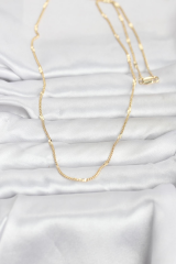 CM 14K Gold Renk Lazer Puntalı Model 60 cm Kadın Kolye 5886