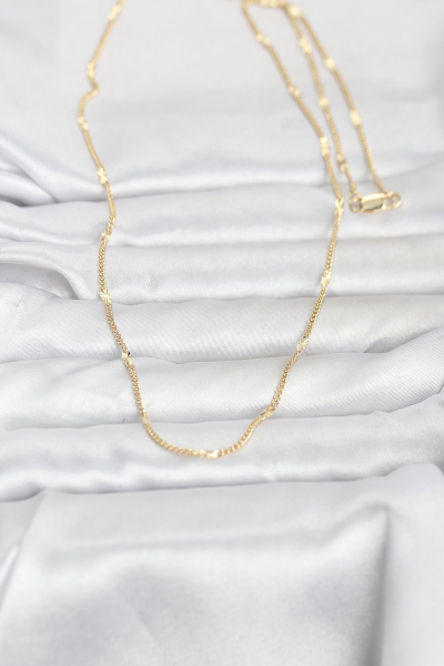 CM 14K Gold Renk Lazer Puntalı Model 60 cm Kadın Kolye 5886
