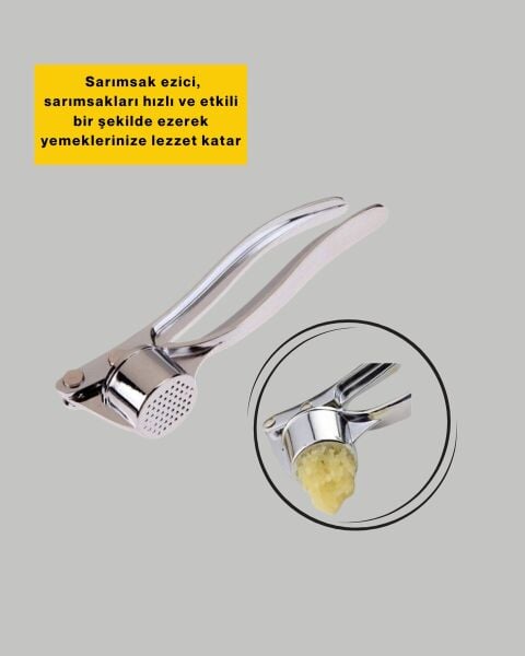 Metal Sarımsak Ezici Ergonomik Tutma ve Güçlü Presleme