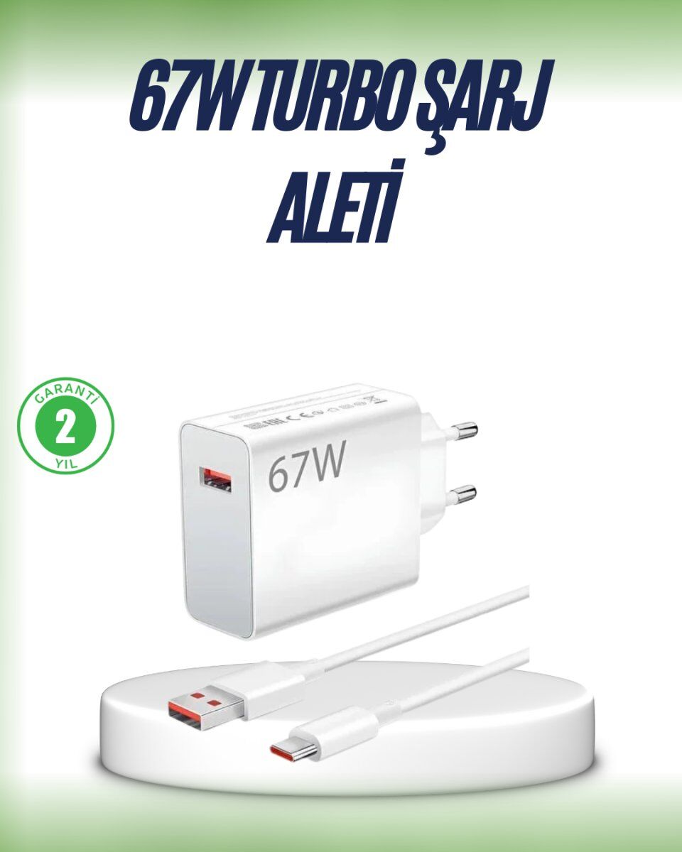 67 Watt Çift Turbo Şarj Adaptörü  Reno 4 5 6 Uyumlu