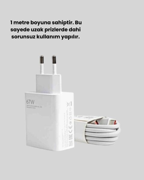 67 Watt Çift Turbo Şarj Adaptörü  Reno 4 5 6 Uyumlu