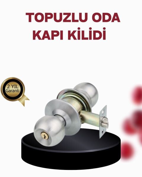 Paslanmaz Çelik Dayanıklı Topuzlu Kapı Kilidi