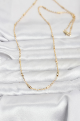 CM 14K Gold Renk Bar Zincir Model 60 cm Kadın Kolye 5886
