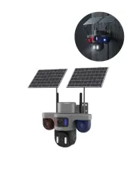 Güneş Enerjili Yayla Kamerası 4G SIM Kartlı 3 Lensli Bahçe Güvenlik Kamerası 2 Yıl Garantili