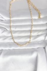 CM 14K Gold Renk Ataç Zincir Model 60 cm Kadın Kolye 5886