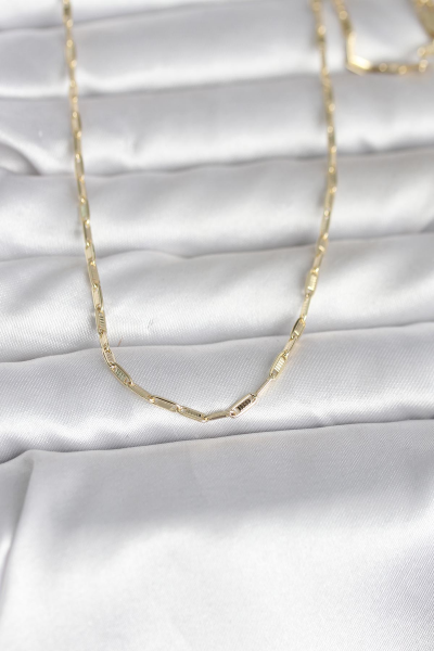 CM 14K Gold Renk İnce Ataç Zincir Model 60 cm Kadın Kolye 5886