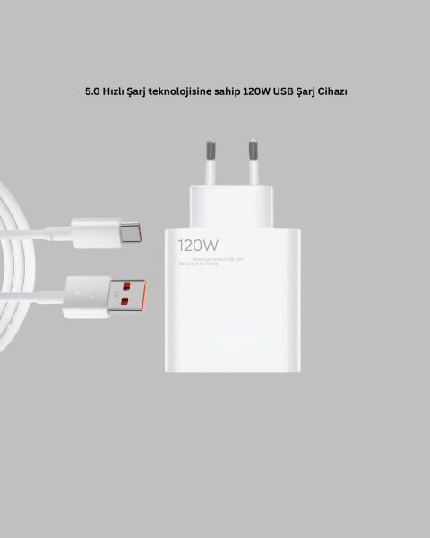 120 Watt Type C Hızlı Şarj Cihazı  Reno 4 5 6 Uyumlu
