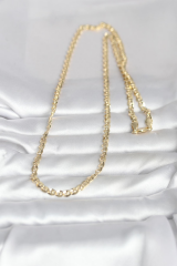 CM 14K Gold Renk Yassı Oval Zincirli Model 60 cm Kadın Kolye 5886
