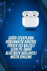 3.Nesil İOS Android Uyumlu Bluetooth 5.0 Beyaz Çağrı Cevaplama Yeni Nesil