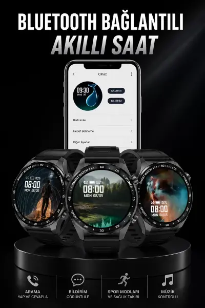 Akıllı Saat GPS VE NFC Özelliği Sesli Görüşme Dokunmstik Ekran