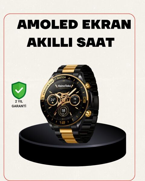 Amoled Akıllı Saat Manyetik Şarj GPS Destekli Spor ve Günlük Kullanım