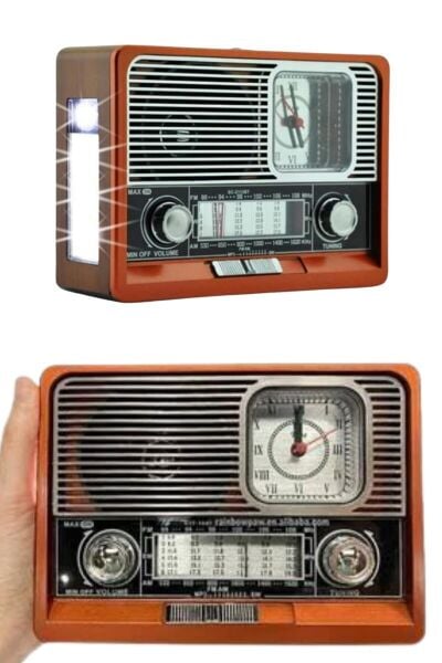 Nostaljik Vintage Radyo Taşınabilir Bluetooth Bağlantılı Hoparlör Radyo