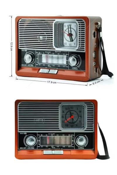 Nostaljik Vintage Radyo Taşınabilir Bluetooth Bağlantılı Hoparlör Radyo