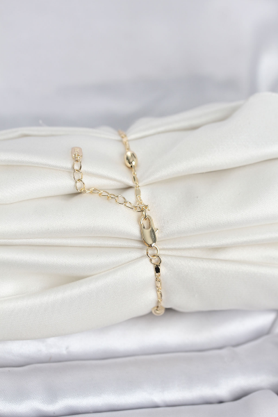 CM 14K Gold Renk Damla Topçuk Model Kadın Bileklik 5886