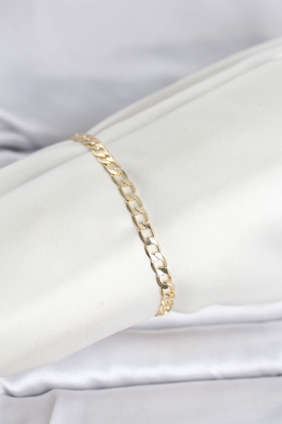 CM 14K Gold Renk Halka Zincir Model Kadın Bileklik 5886