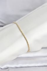 CM 14K Gold Renk Burgulu Zincir Model Kadın Bileklik 5886
