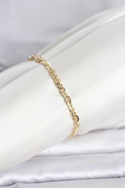 CM 14K Gold Renk Zincir Model Kadın Bileklik 5886