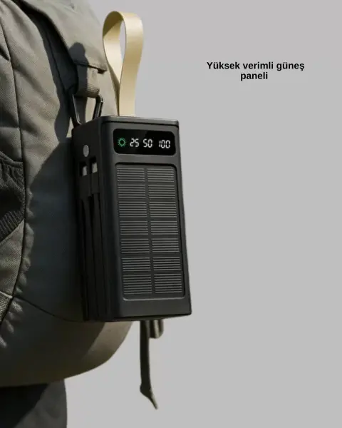 Kamp ve Outdoor Kullanıma Uygun Güneş Panelli Powerbank Yeni Nesil