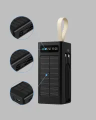 Güneş Enerjili Powerbank Dijital Göstergeli Taşınabilir Güç Kaynağı Yeni Nesil